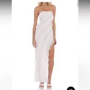 Lucy in the Sky Elegant White Strapless Dress